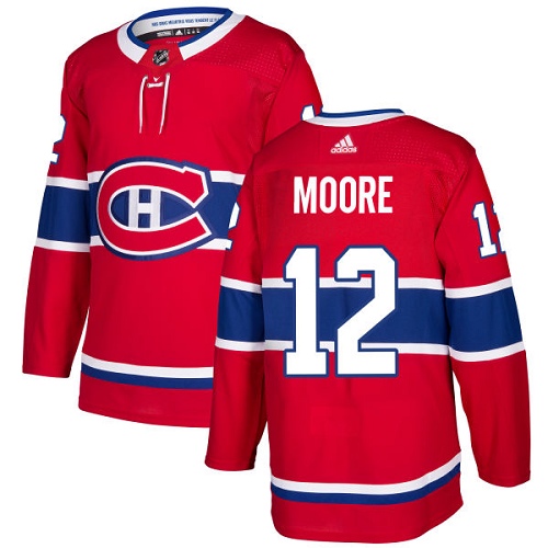 Adidas Men Montreal Canadiens #12 Dickie Moore Red Home Authentic Stitched NHL Jersey